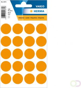 Herma Multipurpose-etiketten Ã 19 mm rond fluor oranje permanent hechtend om met d